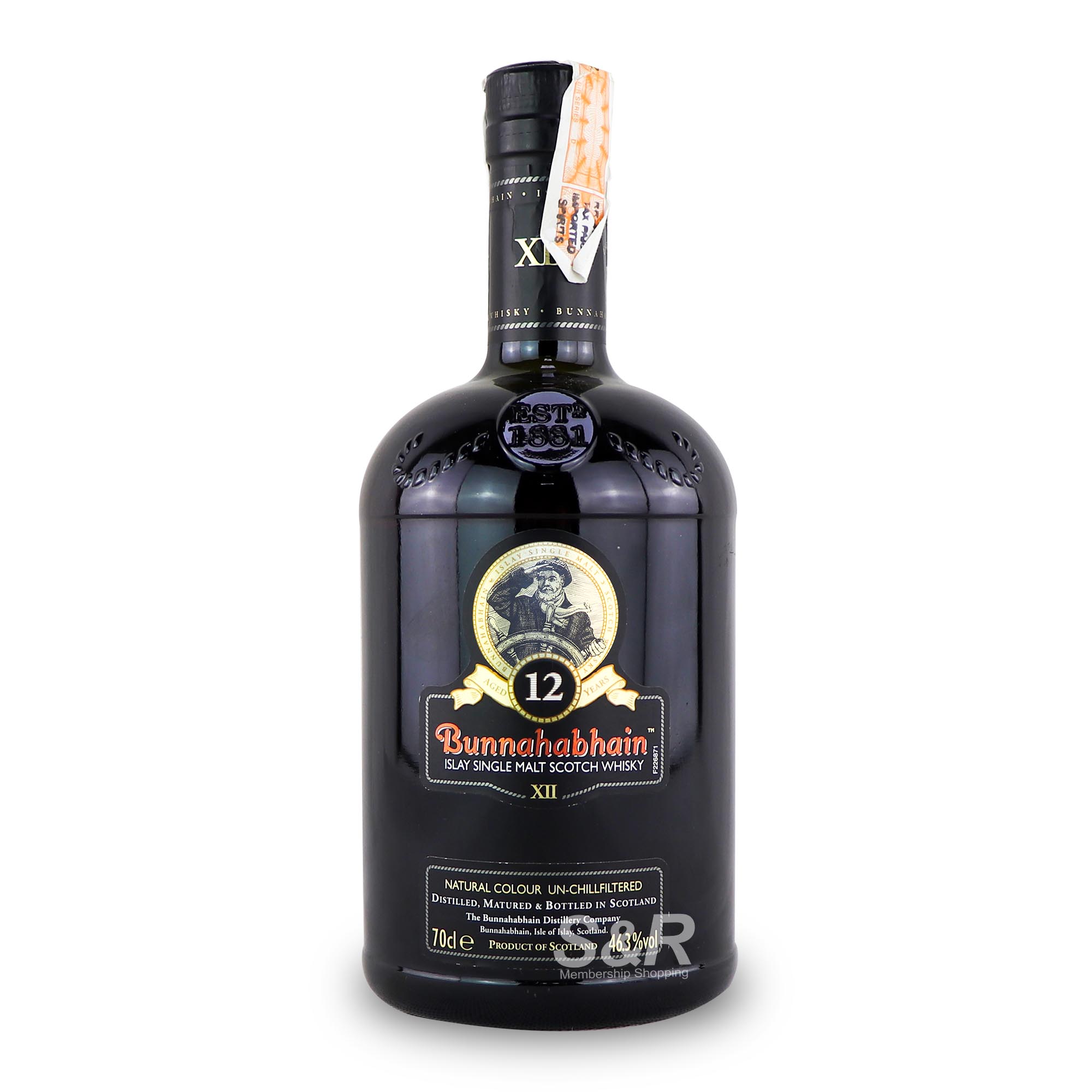 Bunnahabhain Islay Aged 12 Years Single Malt Scotch Whisky 700mL